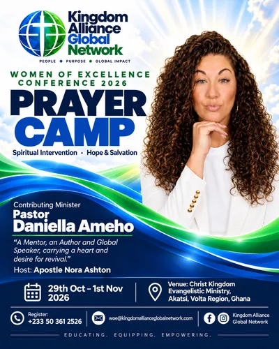 Daniella Ameho, Women of Excellence Conference 2026 Prayer Camp poster