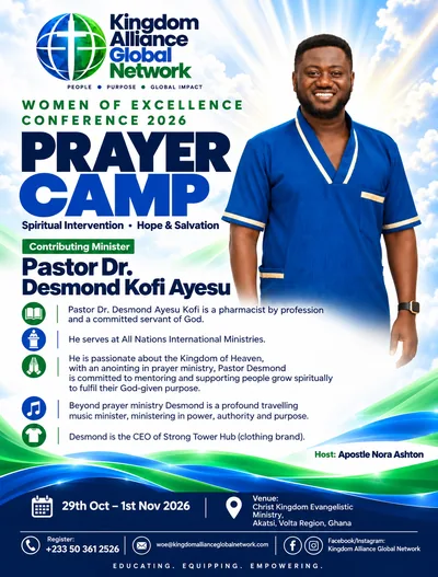 Desmond Kofi Ayesu, Women of Excellence Conference 2026 Prayer Camp poster